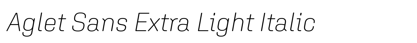 Aglet Sans Extra Light Italic image